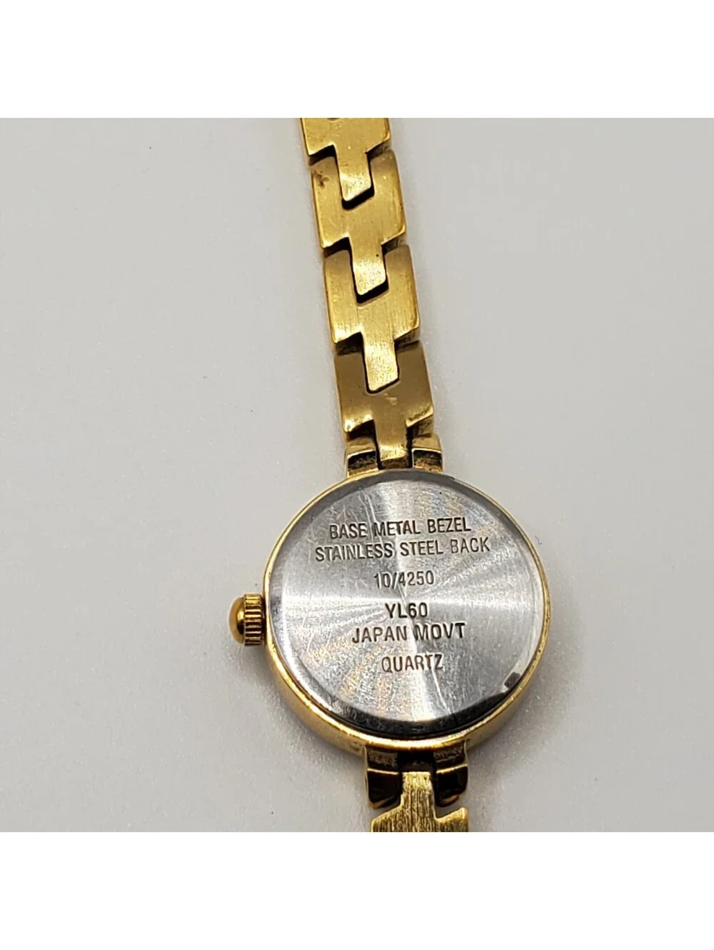 Anne Klein Rhinestone Small 16mm MOP Dial Womens Watch Gold Tone New Battery